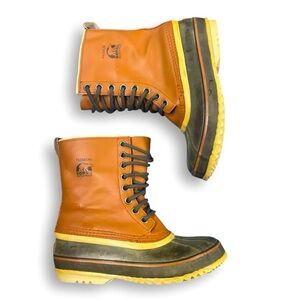 Sorel Brown and Yellow Winter Boots
